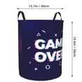thumbnail image 4 of DouZhe Waterproof Collapsible Large Laundry Baskets, Glitch Text Game Over Prints Circular Hamper with Handles, 4 of 7