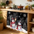 thumbnail image 6 of Black Christmas Cabinet Curtain 35"Wx35"L, Dustproof Under Sink Skirt with Self Adhesive Tape, Winter Snowman Xmas Tree Snowflake Cabinet Curtain Cover for Kitchen Sink, Bathroom Vanity, Laundry Room, 6 of 9