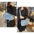 thumbnail image 2 of Sunyuer Women Vintage Washed Denim Shoulder Bag, Multi Pockets Large Capacity Hobo Tote Purse, Detachable Adjustable Crossbody Strap Casual Denim Handbag for Daily Commute Travel, 2 of 7