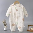 thumbnail image 2 of CAUYDY 3 6 9 12 18 24 Months Baby Girl Going Home Outfit Newborn Clothes Preemie Long Sleeved Sleepers Infant Girls Pajamas Fall Winter Romper Sizes 12-18 Months,Khaki, 2 of 5