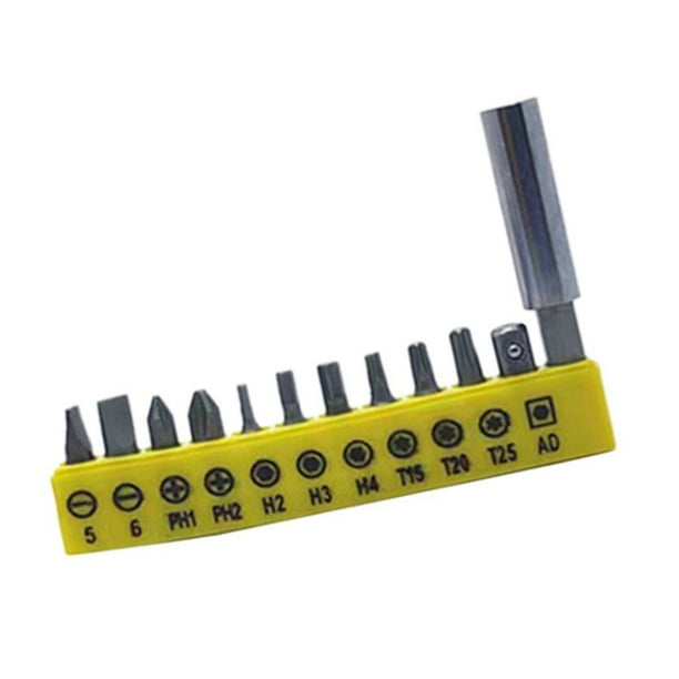 Juego de extensión de broca flexible Suministros Juego de puntas de destornillador para reparación Punta de destornillador de 12 piezas