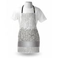 thumbnail image 3 of Grey Apron Lace Inspired Flower Motifs Bridal Composition Stylized Leaves Wedding Theme, Unisex Kitchen Bib Apron with Adjustable Neck for Cooking Baking Gardening, Gray Pale Grey White, by Ambesonne, 3 of 3