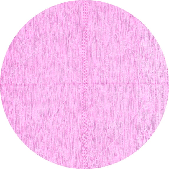 Ahgly Company Indoor Round Solid Pink Modern Area Rugs, 4' Round