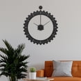thumbnail image 4 of Reloj de pared con engranaje mecánico de 20 pulgadas, reloj decorativo Simple europeo silencioso de Metal para dormitorio, hogar, oficina, casa, , negro 50cmx59cm mayimx reloj de pared, 4 of 8