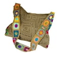 thumbnail image 3 of Bolso de mano de crochet minimalista e informal para mujer, bolso de hombro para vacaciones, calle, primavera Caqui, 3 of 9