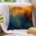thumbnail image 3 of Blue Teal Orange Pillow Covers 18x18 Set of 2, Retro Abstract Gradient Mottled Art Throw Pillow Covers Decorative Couch Cushion Cover, Microfiber Soft Square Pillowcases for Bedroom Living Room Sofa, 3 of 9