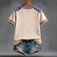 thumbnail image 4 of 9/11 25th Anniversary Commemorative T-Shirt for Women Vintage American Flag Print V Neck Short Sleeve Twin Towers Tribute Never Forget Patriotic Daily Wear Top, 4 of 4