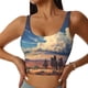 thumbnail image 1 of Fotbe Western Desert Cloud Cowboy Sujetador Deportivo Largo sin Aros para Mujer con Almohadillas y Soporte Medio, Transpirable y Absorbente, Camiseta Tipo Chaleco o Tank Top-Medium, 1 of 8