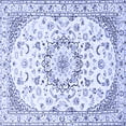 thumbnail image 1 of Ahgly Company Indoor Square Medallion Blue Traditional Area Rugs, 7' Square, 1 of 4