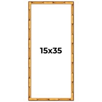 15x35 Frame Gold Bamboo Solid Wood Picture Frame | 1 Inch Moulding Width | Interior Frame Depth