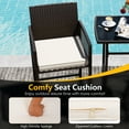 thumbnail image 4 of Gymax Set Of 3 Patio Bar Set Wicker Table & Armchairs w/ 2 Cushions & Glass Tabletop, 4 of 8