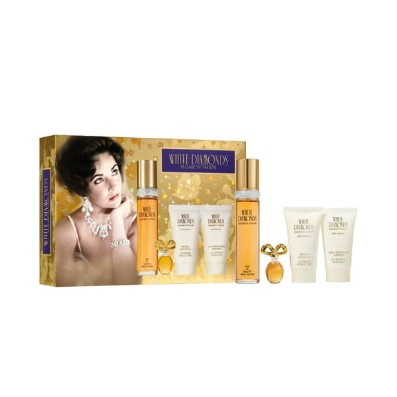 White Diamonds 4 Piece Fragrance Gift Set, includes: 1.7oz Eau de Toilette Spray Naturel, .12oz Parfum Replica, 1.7oz Perfumed Body Lotion & 1.7oz Gentle Moisturizing Body Was 1.7 oz