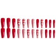 thumbnail image 3 of FCOGIN Long Coffin Acrylic False Nail, Press on Nail, Red, Pink, Heart, 24 Pieces, 3 of 6