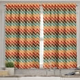 thumbnail image 2 of Ambesonne Trippy Valance & Curtain, Zig Zags Boho Striking, 55"x45", Multicolor, 2 of 6
