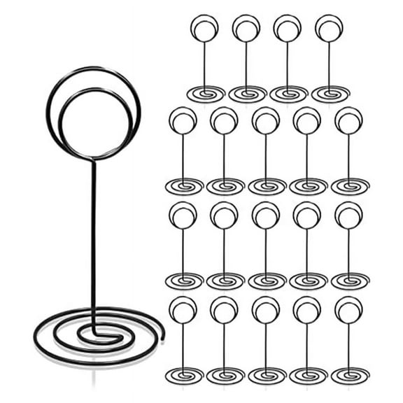 Table Number Holders 20Pcs - 3.35 Inch Place Card Holder Table Number Stands for Wedding Graduation Black Metal