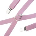 thumbnail image 4 of TOPTIE Men's Solid Suspenders Elastic 3/4 Inch X Back Adjustable Suspenders-Pink, 4 of 7