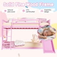 thumbnail image 6 of Zimtown Bunk Bed Twin Over Twin,Kids Low Floor Bed Frame with Slide for Children Boys Girls Dormitory Bedroom,No Box Spring Needed,Pink, 6 of 9