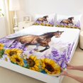 thumbnail image 3 of Homewish 4D Racing Horse Full Size Sheets for Women, Vibrant Rustic Sunflower Bed Sheets, Hippie Western Animal Sheet Sets, Super Cozy Room Decor, 4 Pieces, 3 of 7