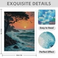 thumbnail image 3 of Diamond Art Kits for Adults - 5d Sunset Seascape Waves Trees Birds Diamond Painting for Adults, Diamond Art for Adults Beginners, Diamond Painting Kits for Adults for Home Wall Decor, 3 of 7