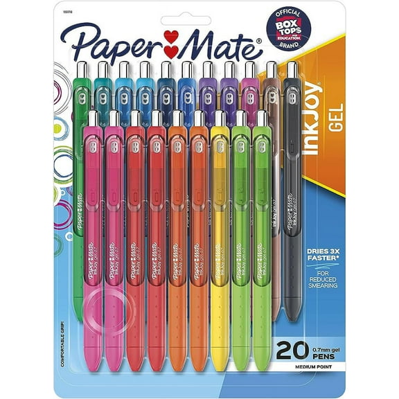 Paper Mate InkJoy Pens, Gel Pens, Medium Point (0.7mm), Assorted, 20 Count