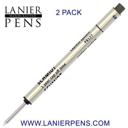 Schmidt P8127 Short Capless Rollerball Refill fits Retro 1951 Tornado (REF57P) - Black, Medium Point 0.7mm, 2 Pack (SC58131)