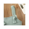 thumbnail image 6 of Chollius Baby Girl Boy Knit Romper Adjustable Strap Solid Color Snap Closure Bodysuit Square Neck Halter Sleeveless Jumpsuit, 6 of 7