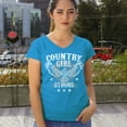thumbnail image 4 of Country Girl Strong Eagle Women's V-Neck T-shirt Distressed Patriotic Vintage Spread Wings Rural Pride Life Lovers Gift Tee, 4 of 7