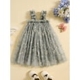 thumbnail image 2 of Toddler Baby Girls Summer Sweet Cami Dress, Sleeveless Floral Embroidery A-line Mesh Princess Dress, 2 of 8