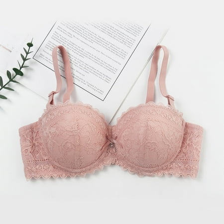 LLYWEY Padded Bralette on Sale Womens Bra Ladies Full Coverage Bra Style-1219 Women s Plus Soft Cup Bra Feature Adult Female Wireless Sports Bras Gray 38B