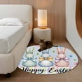 thumbnail image 2 of Round Rug 4Ft Washable Non-Slip, Easter Bunny Circle Area Rugs for Living Room Bedroom, Spring Watercolor Polka Dot Flower Plaid Blue Indoor Floor Mats Carpet Runner for Home Decor Aesthetic, 2 of 8