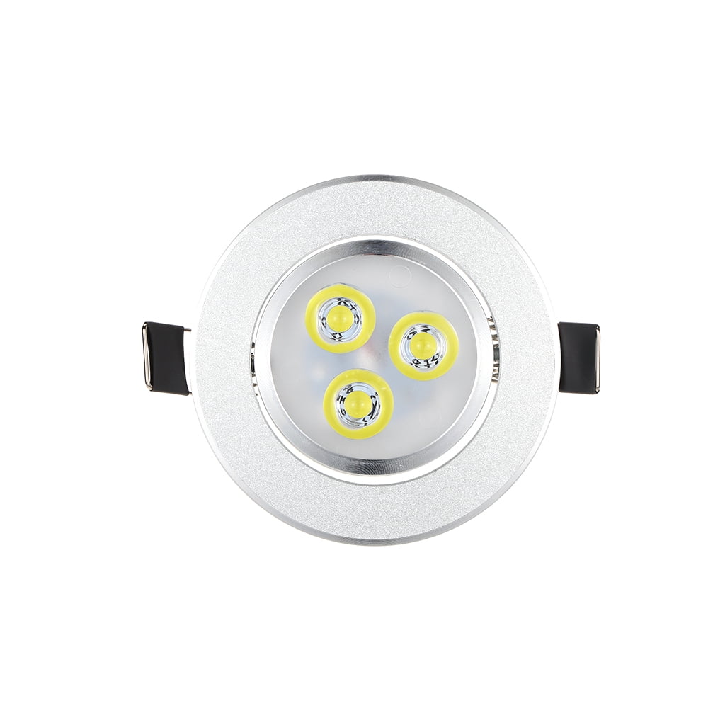 Silver LED Ceiling Recessed Down Light Fixture Lamp Super Bright Lights Indoor Warm White