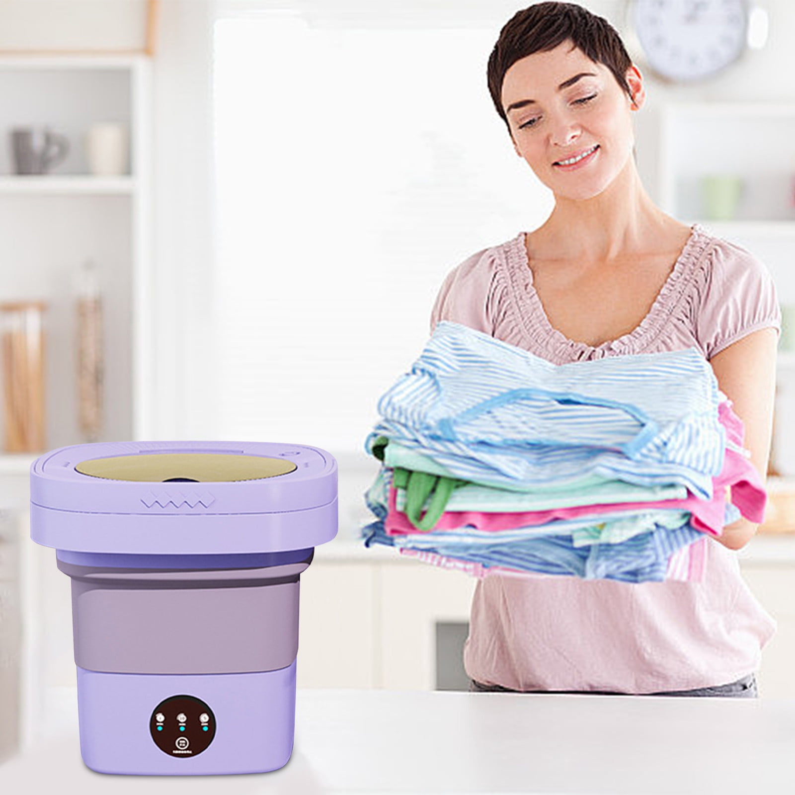 Dvruxg Portable 7L Washing Machine with Folding Design for Small Laundry, Ideal for Student Dorms & Baby Clothes, Integrated Wash & Spin Function, Easy to Use