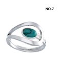 thumbnail image 4 of Sonducket Anillos Joyería Turquesa Plata Mujer Dedo Vintage Piedra Delicado Geométrico Niñas Boda Pareja San Valentín Aniversario Ropa, zapatos y accesorios Miscelánea siete, 4 of 6
