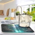 thumbnail image 5 of Waterfall Dish Drying Mat, Absorbent Microfiber Pad Protector For Kitchen Counter Top Mat Dish Drainboard 16x18in Home Decor, 5 of 7