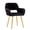 Black, variant on KCC Fluffy Faux Fur Vanity Accent Chair, Mid-Century Stationary Armchair with Wood-Look Metal Legs for Bedroom, Living & Dining Room, Makeup Apartment,White