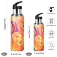 thumbnail image 2 of Yayeee 20oz Insulated Water Bottle Double Wall Stainless Steel with Flip Straw Lid, Pink Abstract Floral, 2 of 7