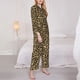 thumbnail image 3 of Balery Leopard Print Conjunto de Pijama con Estampado para Mujer, Conjunto de Dos Piezas con Manga Larga, Ropa de Dormir Suave con Bolsillos, Pijamas Cómodos-Small, 3 of 7
