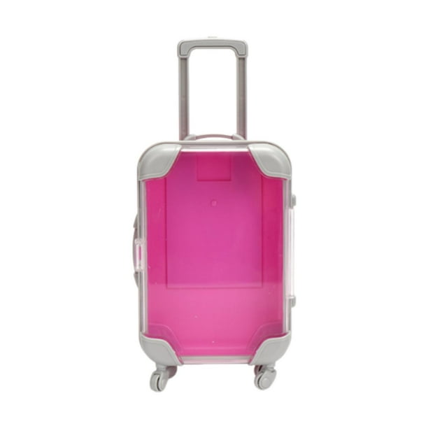 Mini maleta, caja de almacenamiento de equipaje, estuche compacto, ligero y transparente. Rojo púrpura