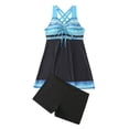 thumbnail image 2 of Bathing Suit for Women Two Piece Tankini Swimsuits Sleeveless Tank Tops with Shorts Athletic Swimwear Blue L, 2 of 4