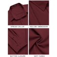 thumbnail image 5 of COOFANDY Mens Cuban Guayabera Shirt Casual Button Down Shirts Long Sleeve Beach Linen Shirts, 5 of 6