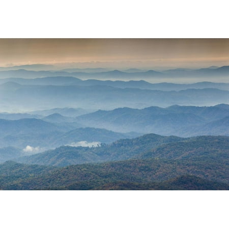 USA, North Carolina, Grandfather Mountain State Park, View of the Blue Ridge Mountains Print Wall Art By Walter (Best Place To See Blue Ridge Mountains)