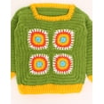 thumbnail image 4 of Woonie Handmade Granny Square Crochet Sweater-Green, 4 of 4