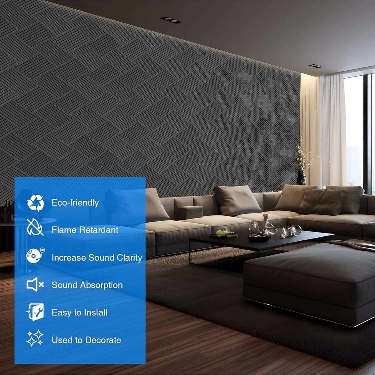 12 PCS Sound Proof Acoustic Panels, 14X12X0.4 Inch for Room, Office