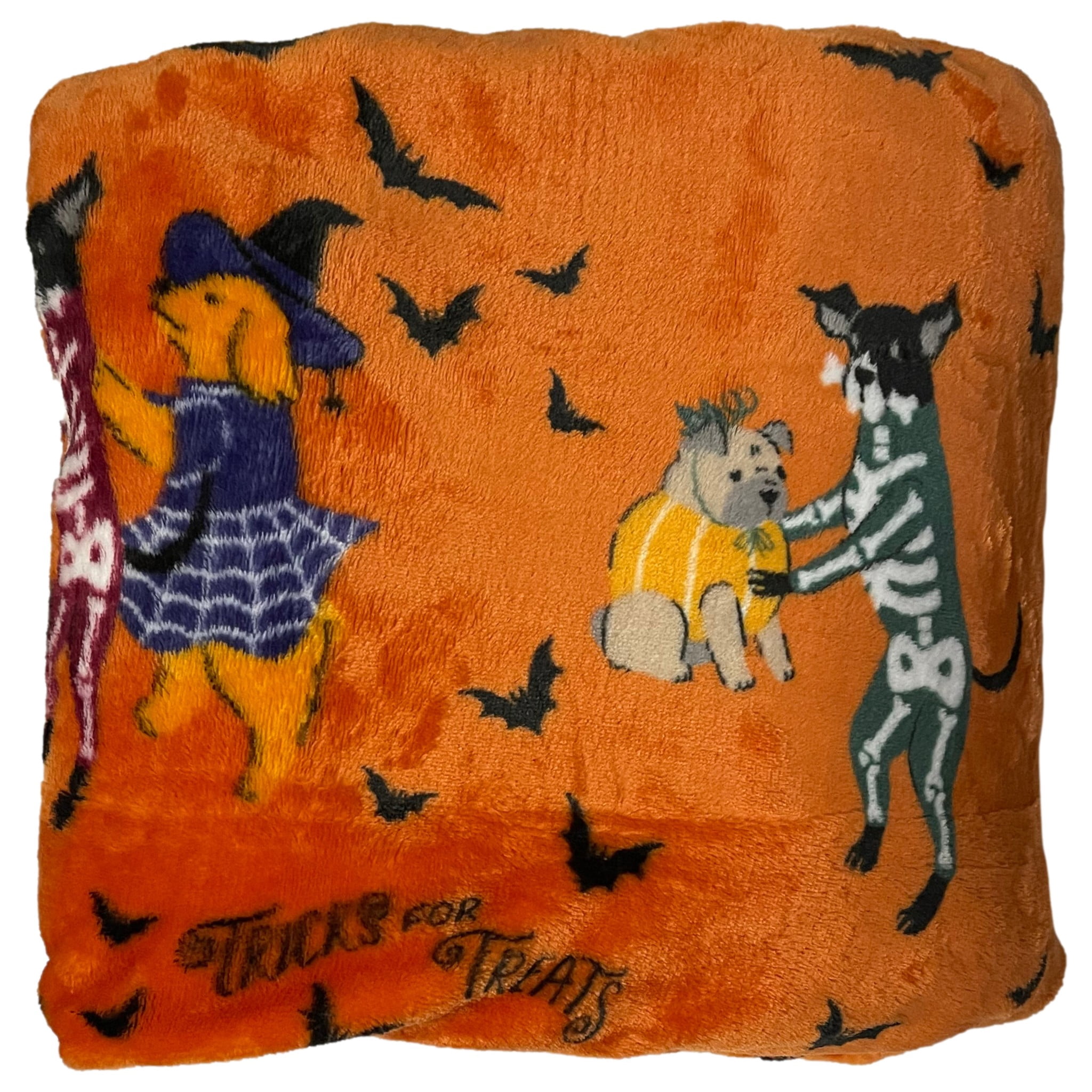 The Big One Oversized Plush Cute Halloween Dogs Throw Blanket - 5'x6' Orange