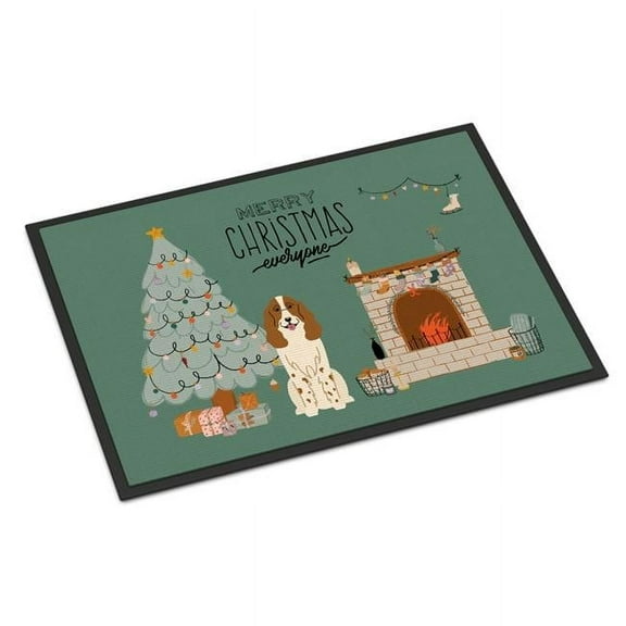 Carolines Treasures CK7594JMAT 24 x 36 in. Russian Spaniel Christmas Everyone Indoor or Outdoor Mat