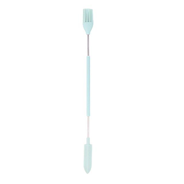 Juego de 3 mini espátulas de maquillaje de doble punta, portátiles, para alimentos, botellas y lociones. Cepillo Espátula Verde