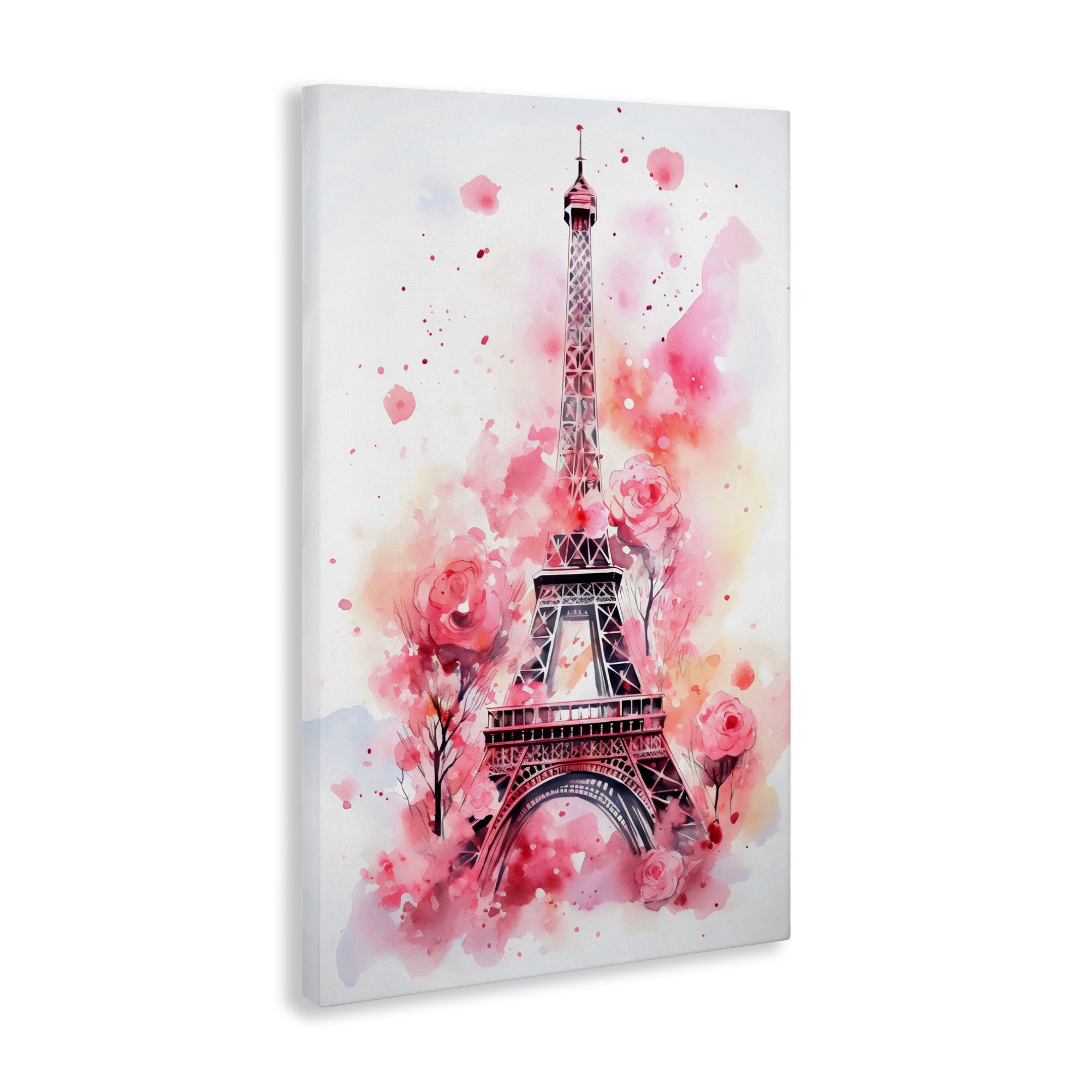 Stupell Industries Eiffel Tower In Roses Canvas Wall Art, design by Creative Studio