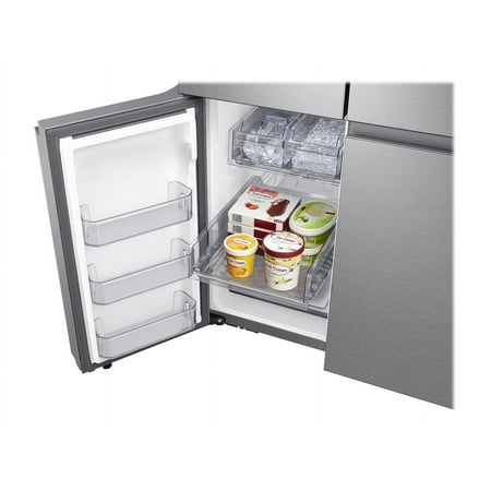 Samsung - 23 cu. ft. Smart Counter Depth 4-Door Flex™ Refrigerator with Family Hub™ & Beverage Center - Stainless steel