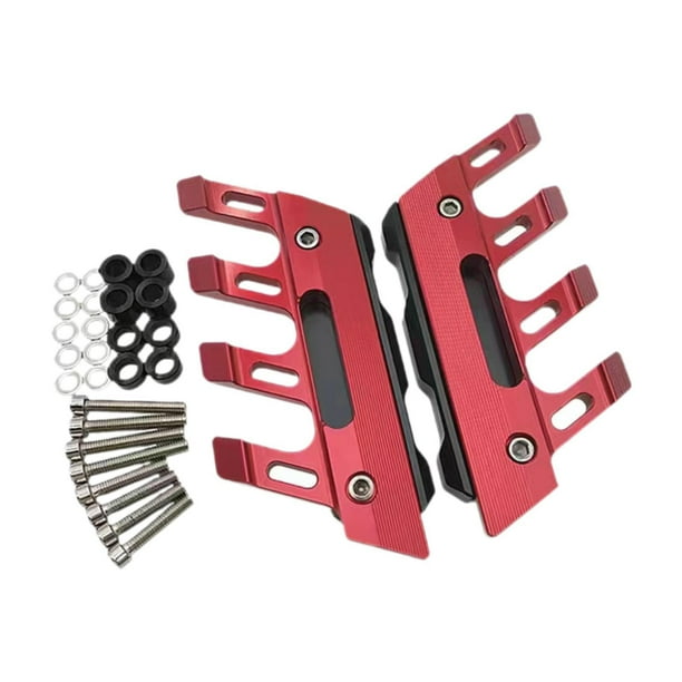 2 Piezas Protector Guardabarros Delantero Cubierta de Protección Delantera Accesorios para Motocicleta Aluminio Resistente Instalación Fácil Adecuado Rojo