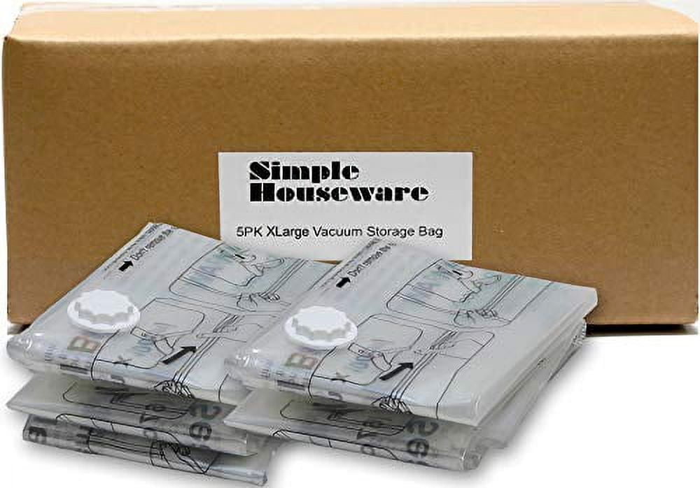 5pcs set No Pump Needed Vacuum Storage Bags for Clothes Blankets Comforters  Sweaters Pillows Home Compression Seal Bags Space Saver…